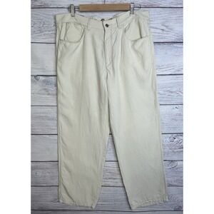 Tommy Bahama Pants Mens 35 Linen Silk Blend LightBeige Pre Owned Resort Vacation